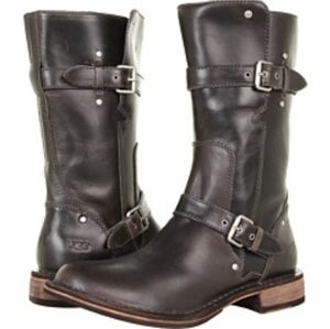 Ugg Australia Women Gillespie Moto Biker Leather Boots shoes sz 7